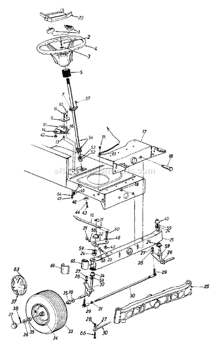 Page A Diagram and Parts List for 13AM672G088 1999 Yard Machines Lawn Tractor